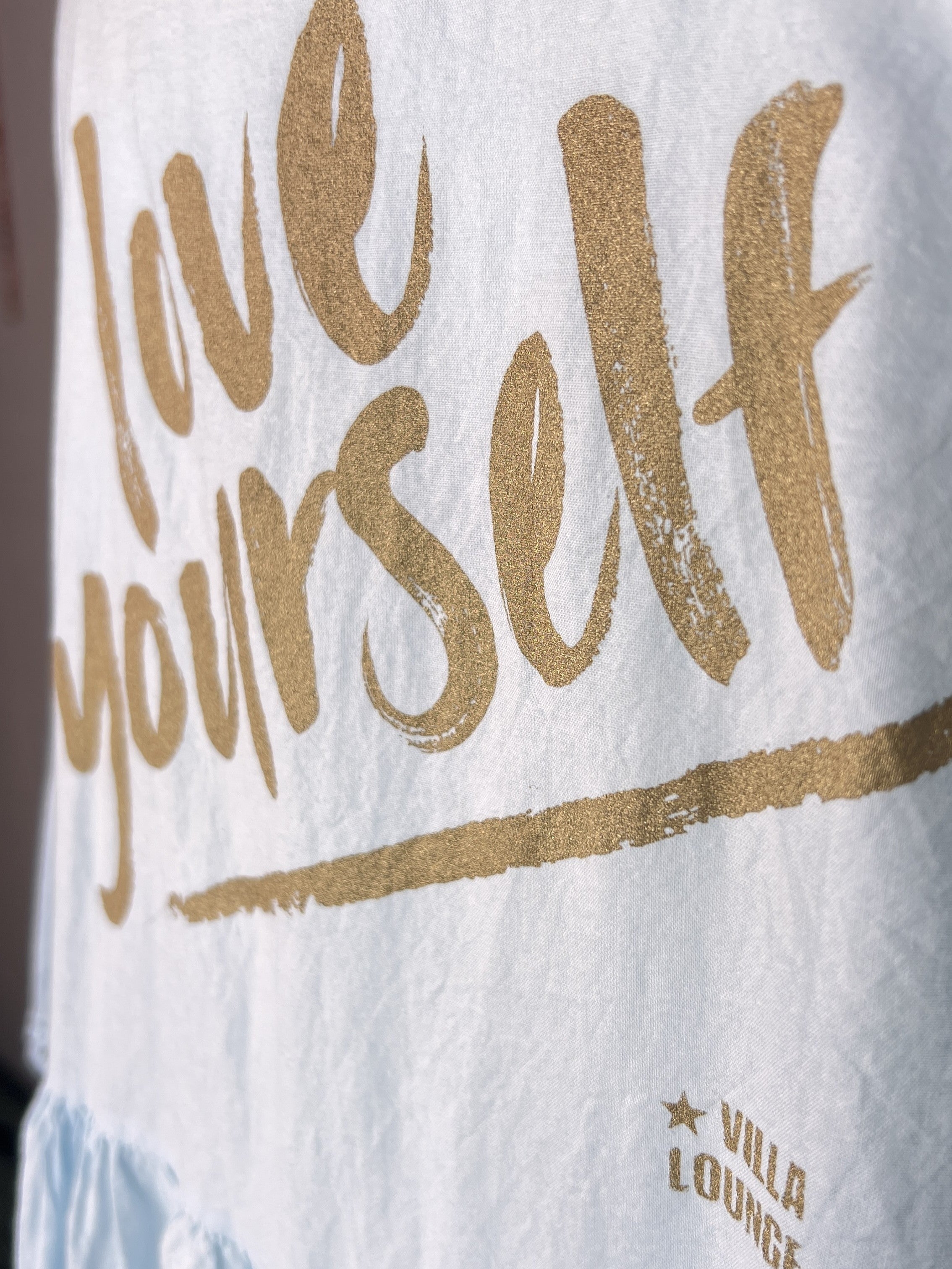 Hellblaues Baumwollkleid | Love Yourself Print