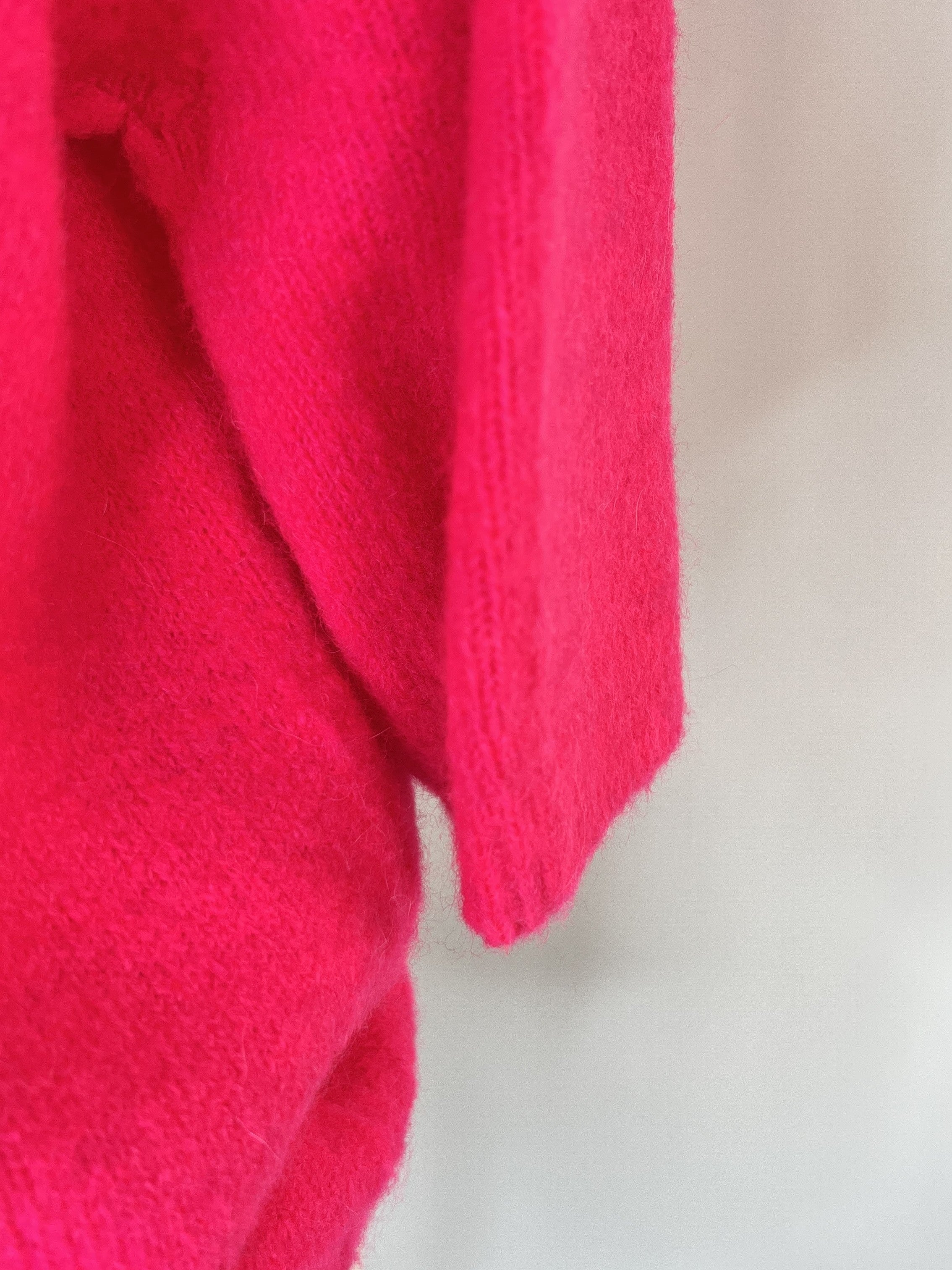 Kurzarm Strickjacke | rot/pink, Knopfleiste