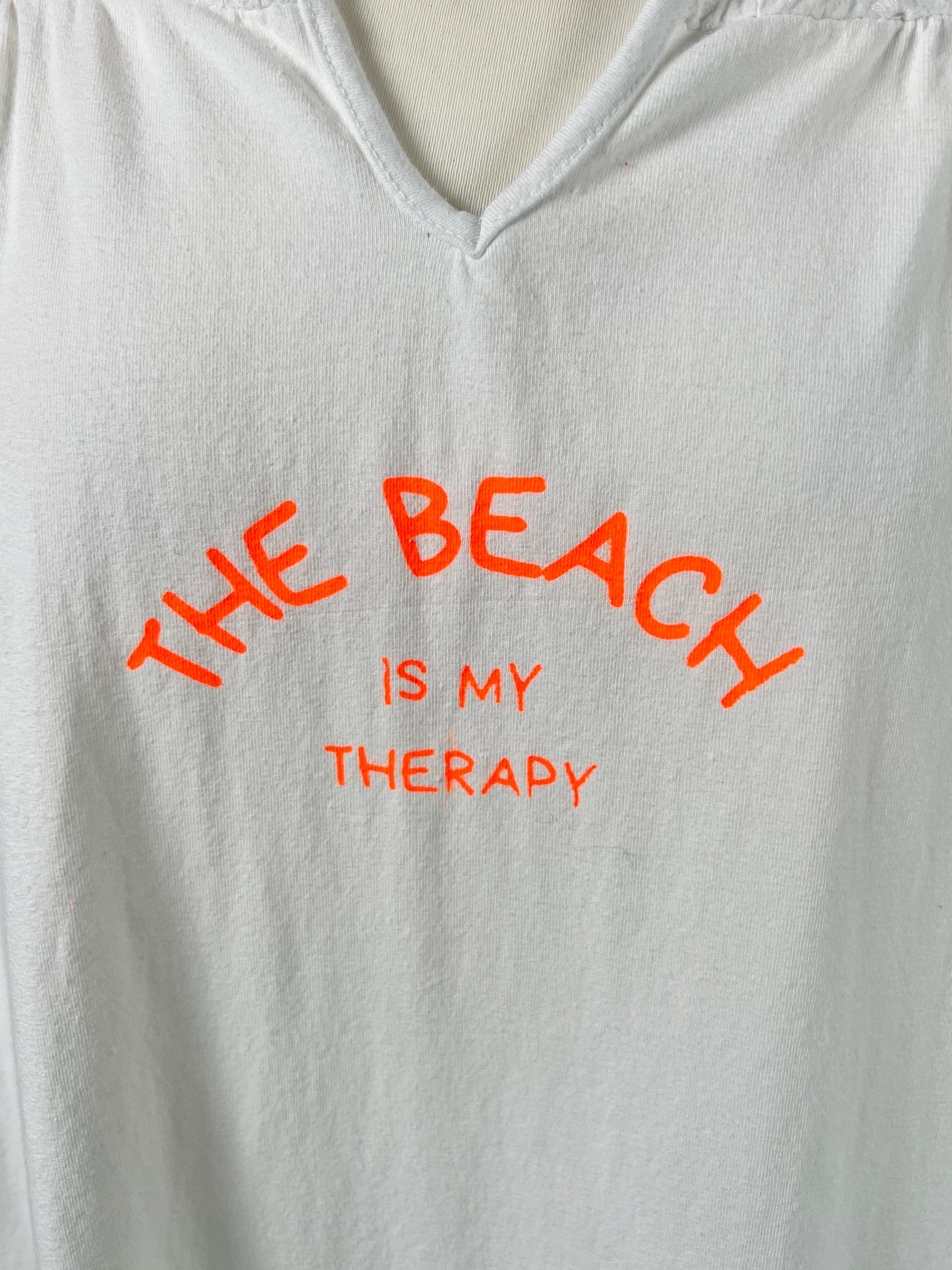 Weißes Kleid | 100% Baumwolle, Beach Print