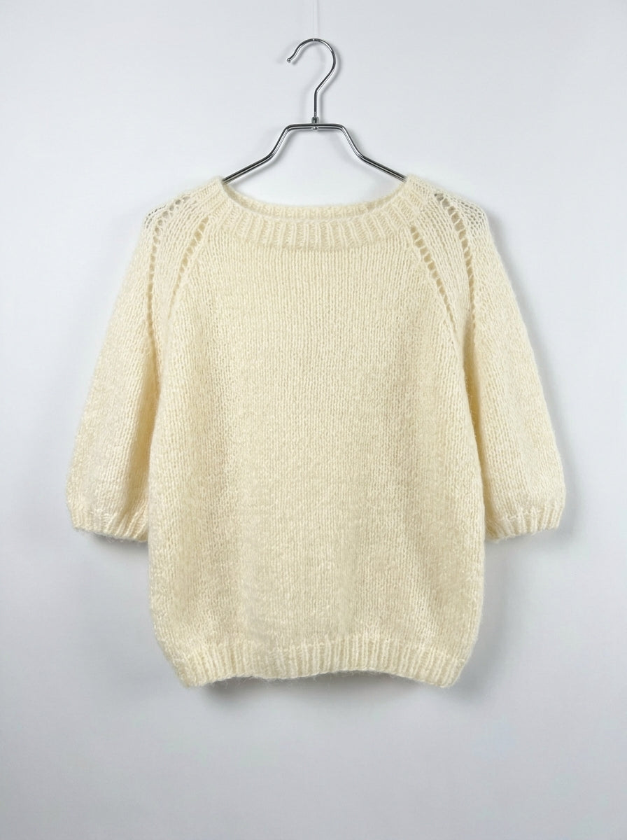 Sommerpulli | creme, glitzer, Peace Print