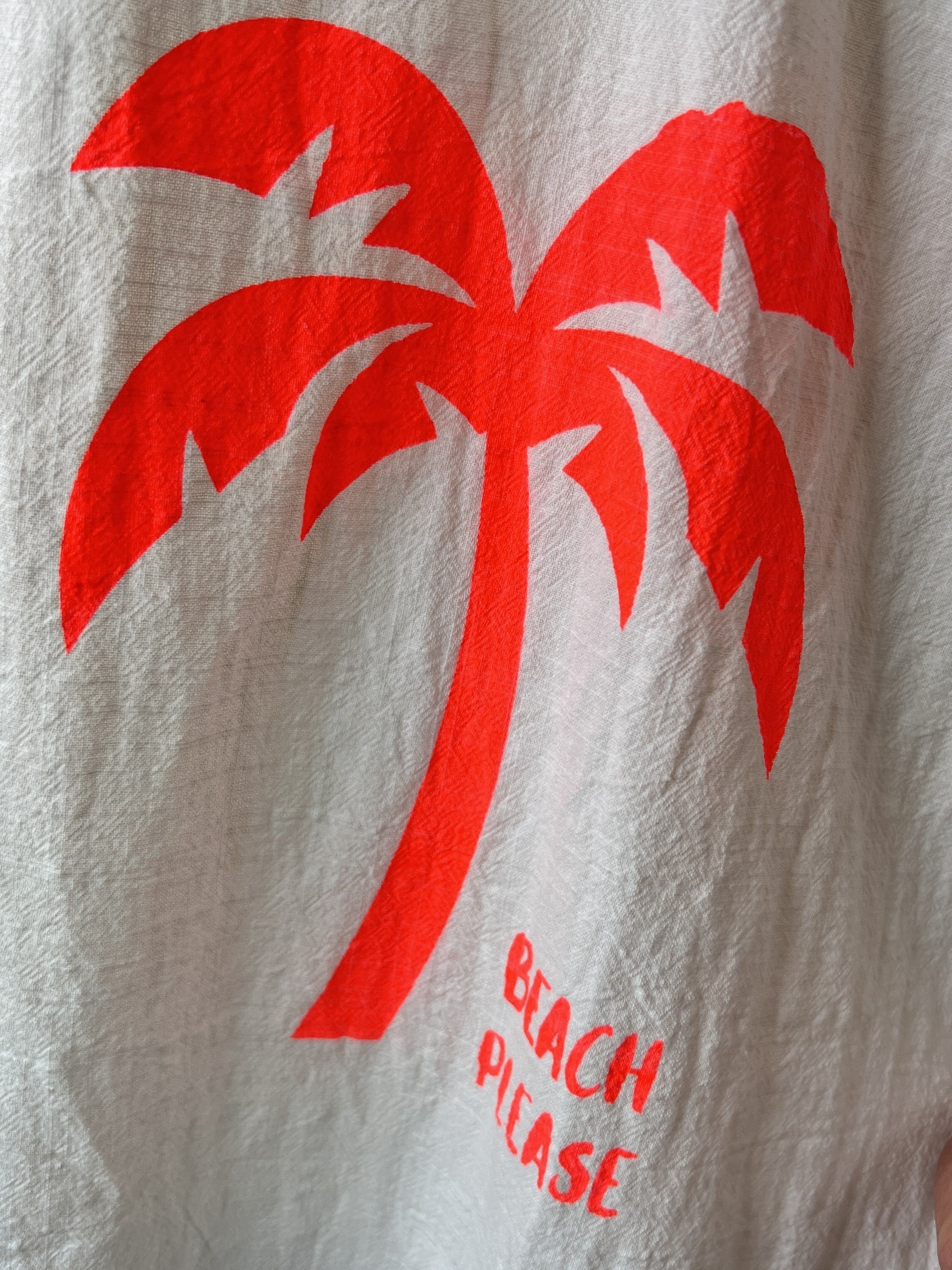 Kleid Spaghettiträger | weiß, 100% Baumwolle, Palmen Print