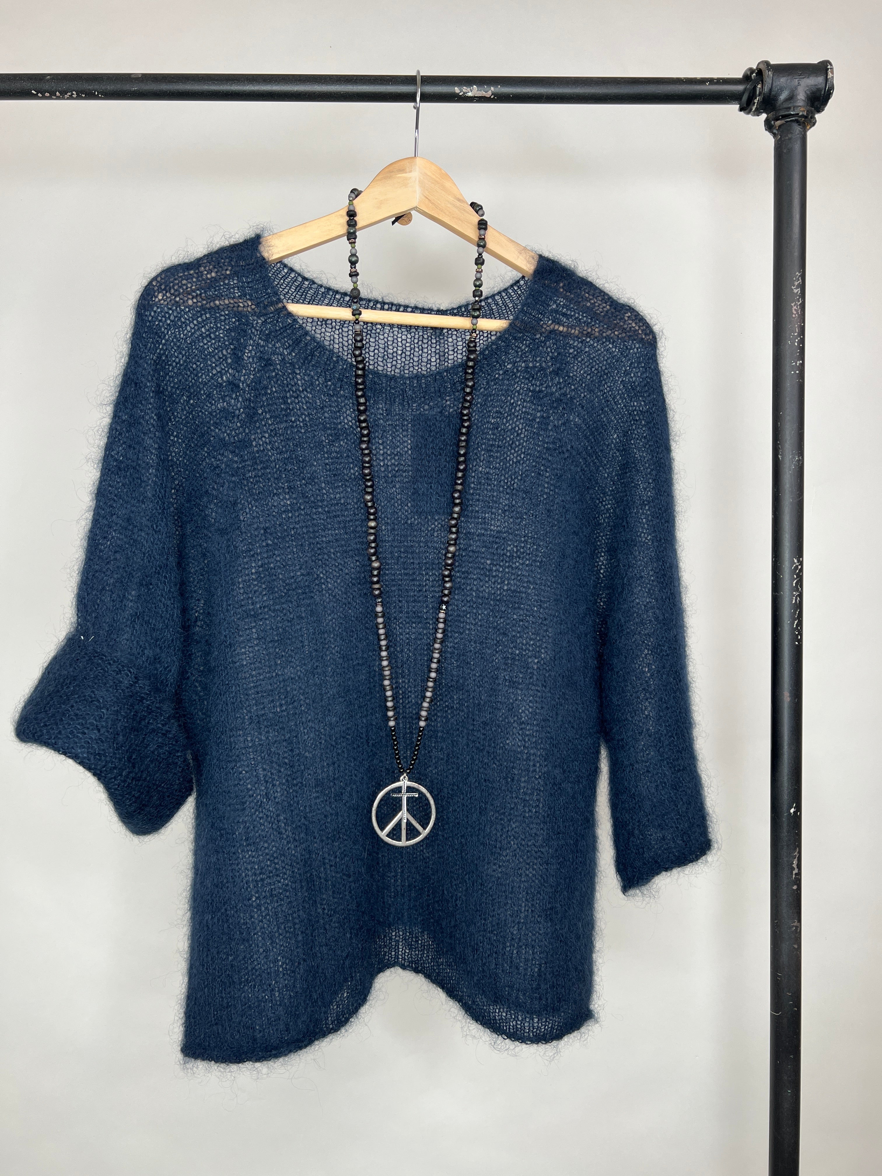 Mohair Pullover Dunkelblau