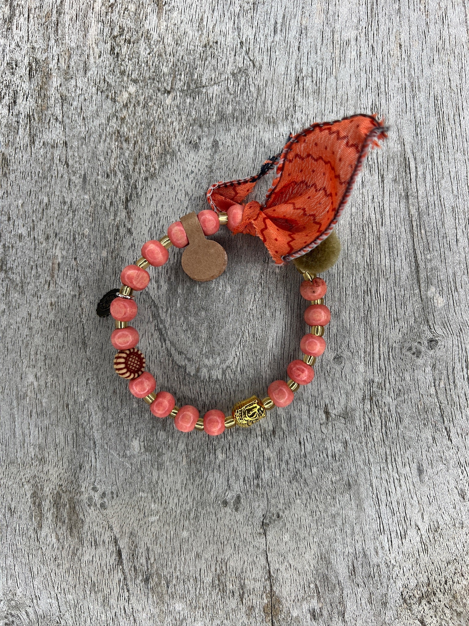Hippiearmband San José | Holzperllen rosé, braun