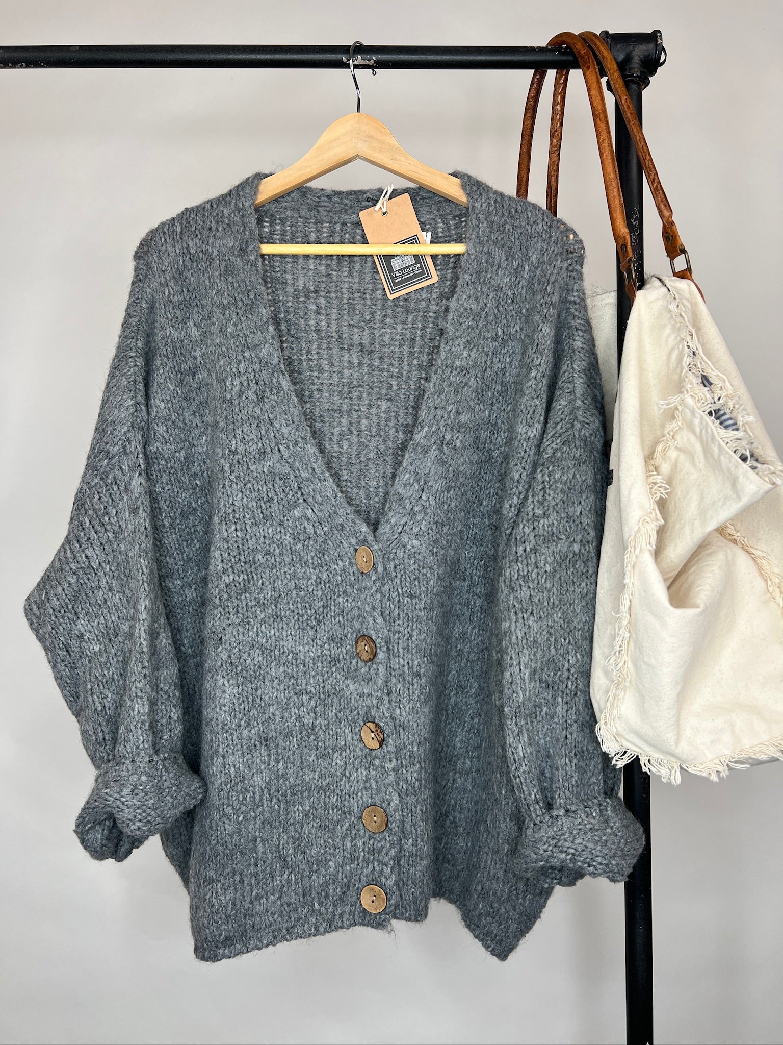 Strickjacke Eva Love dunkelgrau