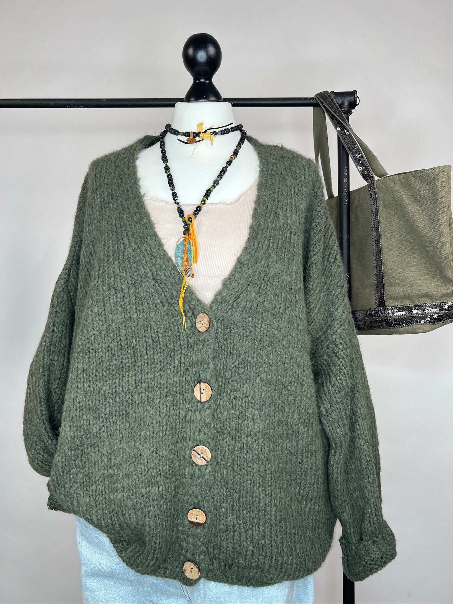 Strickjacke Eva Love khaki