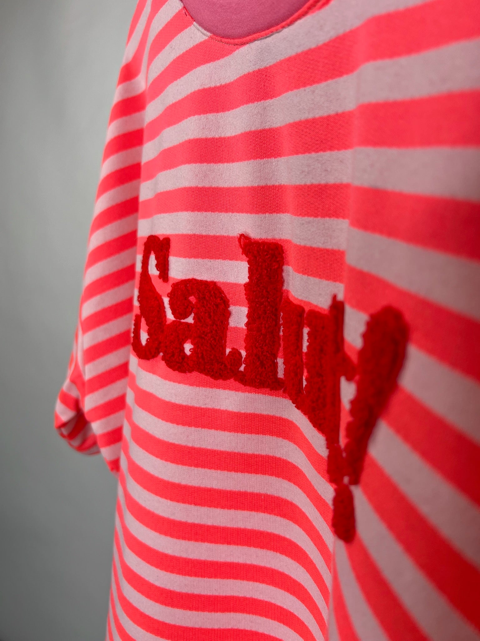 Gestreiftes T-Shirt | rosa, pink, Baumwollmix