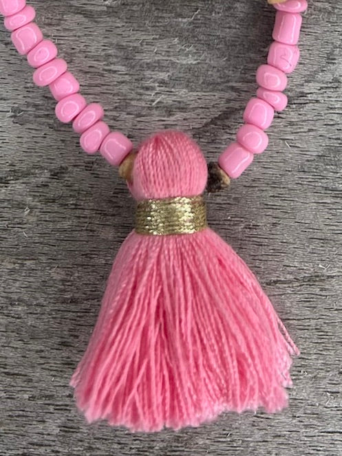 Hippiekette Cala Blanca | Holzperlen braun, rosa