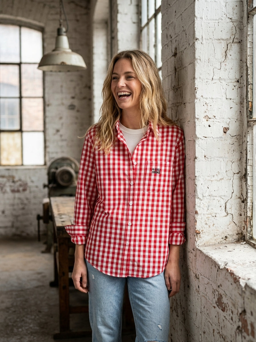 Karobluse | rot weiß, 100% Baumwolle, Peace Print