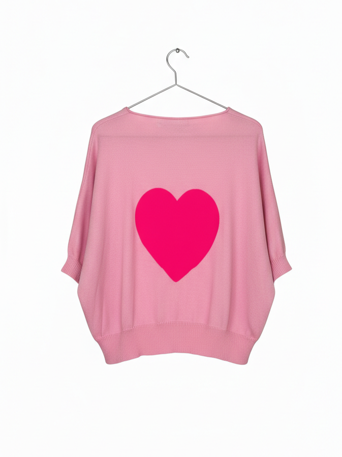 Kurze Strickjacke | babyrosa, Knopfleiste