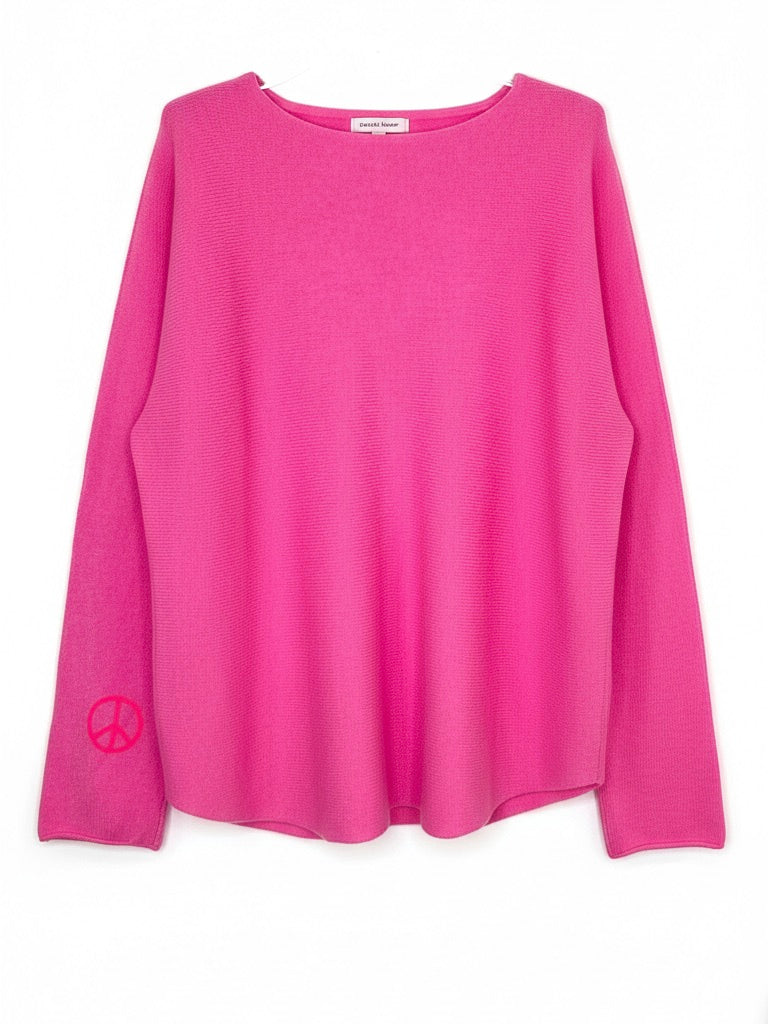 Pinker Pullover | Herz Print auf dem Rücken