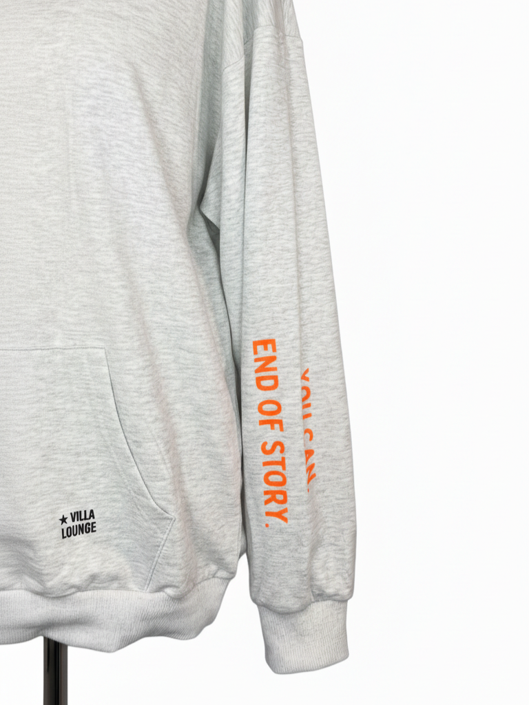 Hellgrauer Hoodie | Neon Print, 100% Baumwolle