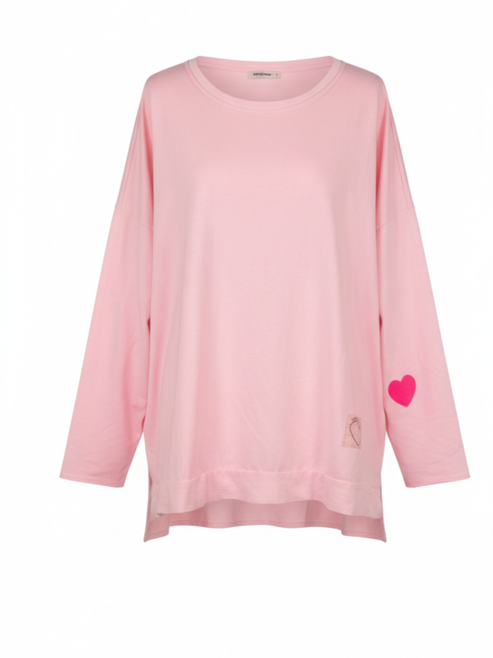 Oversized Sweatshirt | rosa, Baumwollmischung