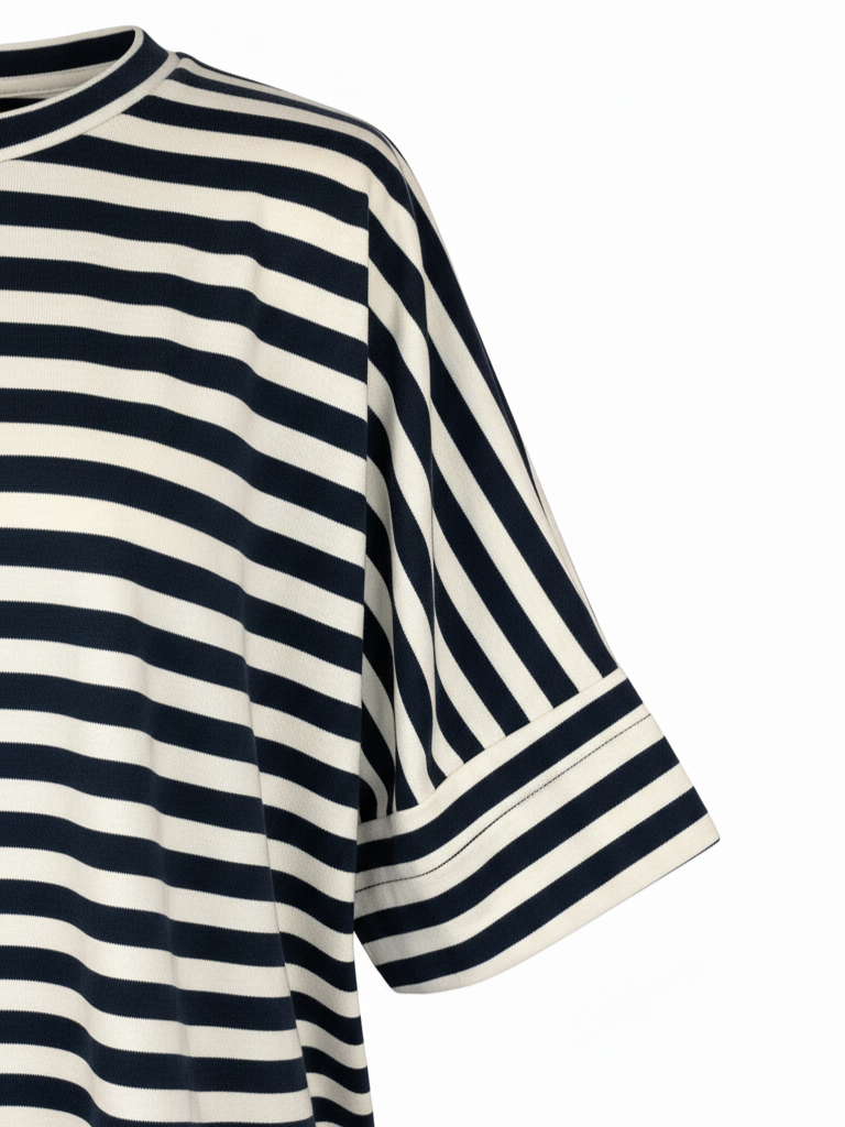 Gestreiftes Oversized Shirt | black & white, 100% Baumwolle