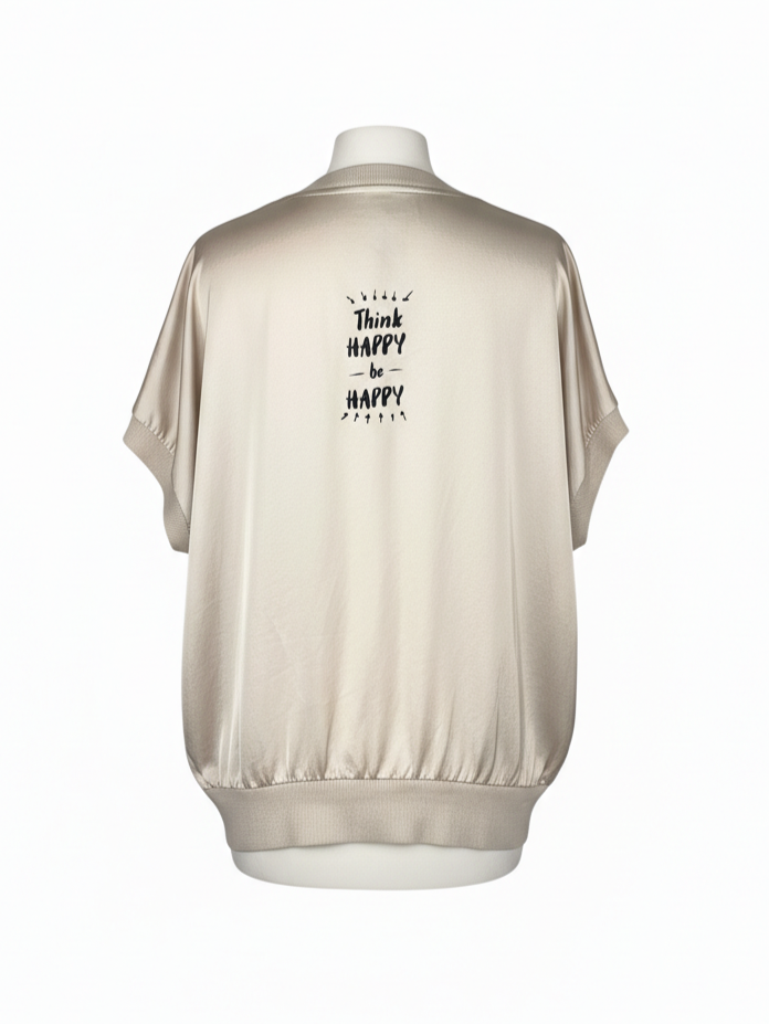 Blusenshirt mit Gummibund | beige, Viskosemischung