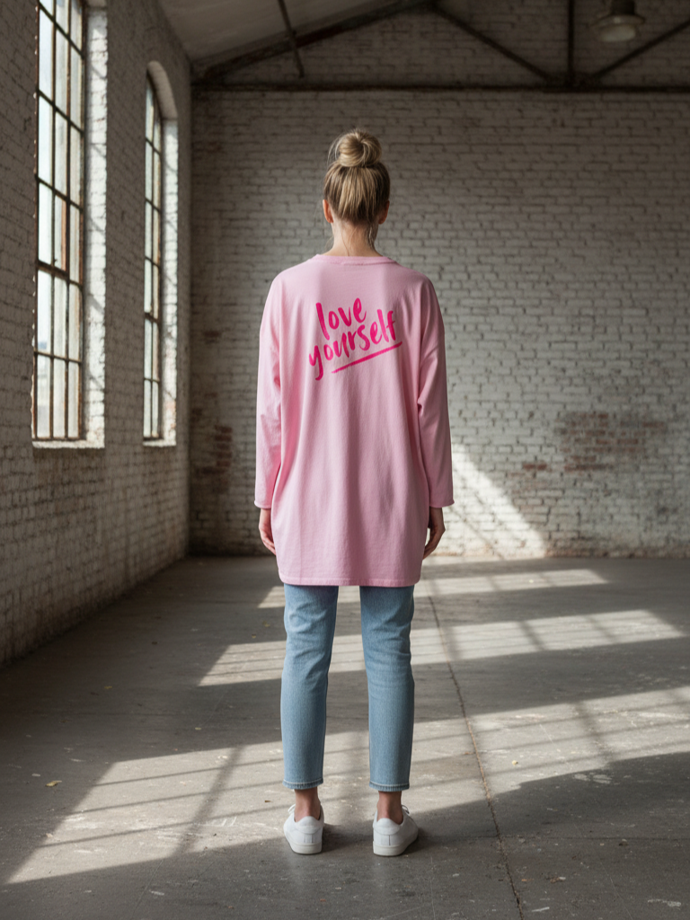 Oversized Sweatshirt | rosa, Baumwollmischung