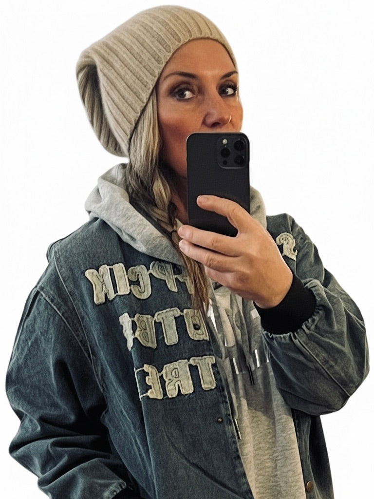 Bomberjacke | blau, Viskosemischung
