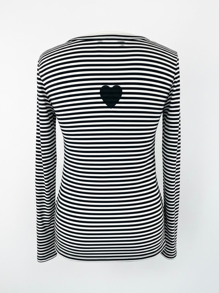 Langarmshirt gestreift | schwarz, weiß, 100% Baumwolle