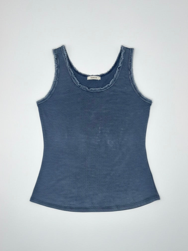 Top | blau, Stone Washed, 100% Baumwolle