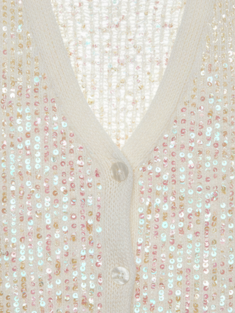 Glitzer Strickweste | offwhite, Pailletten