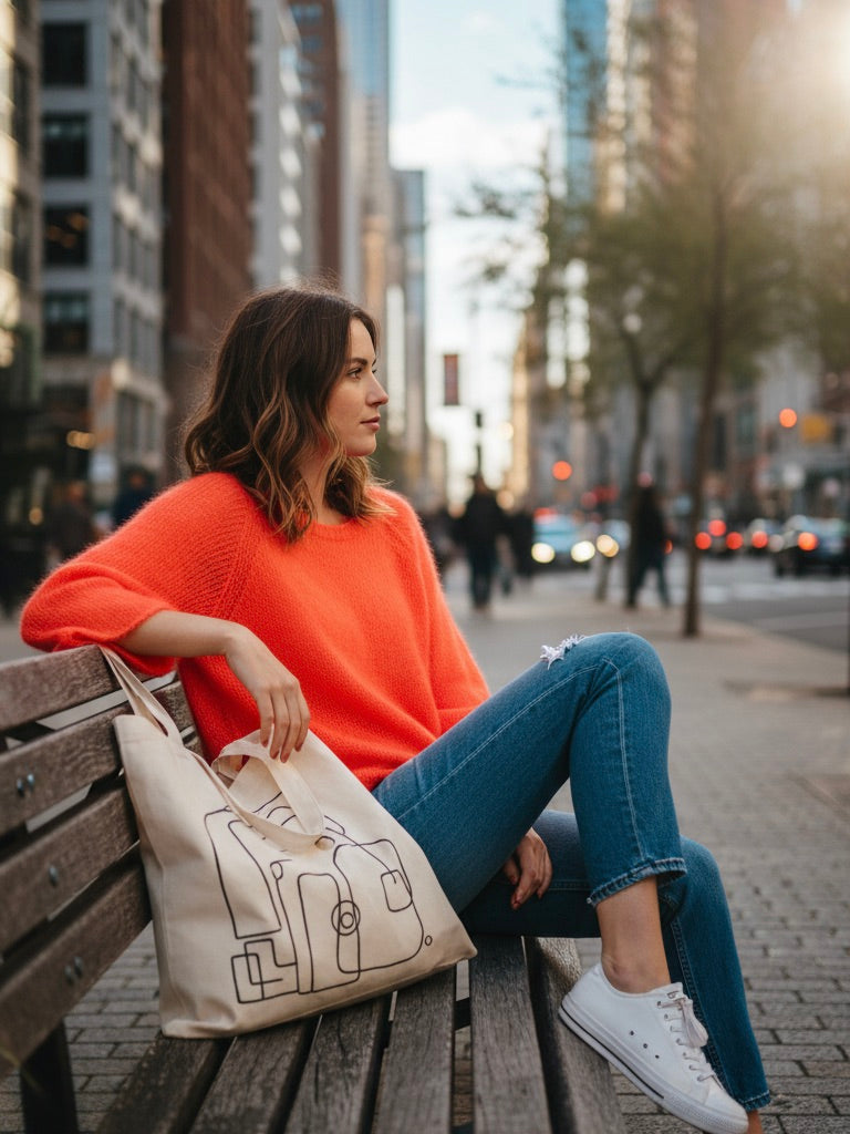 Mohair Pullover neon orange