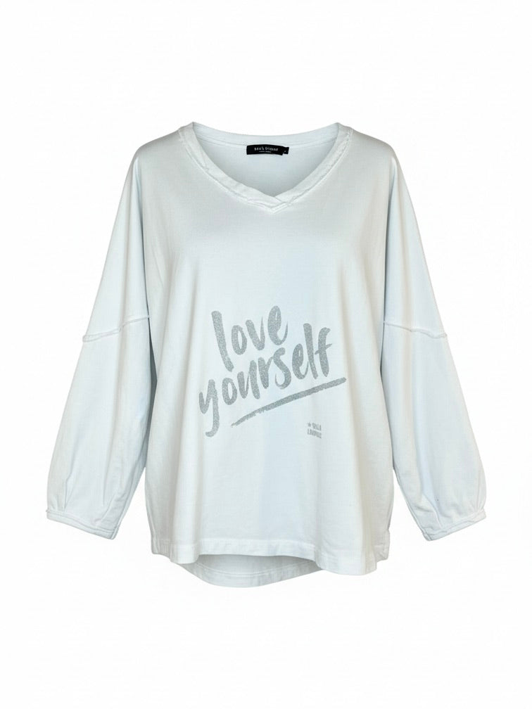 Sweatshirt weiß | Love Yourself Print, 100% Baumwolle