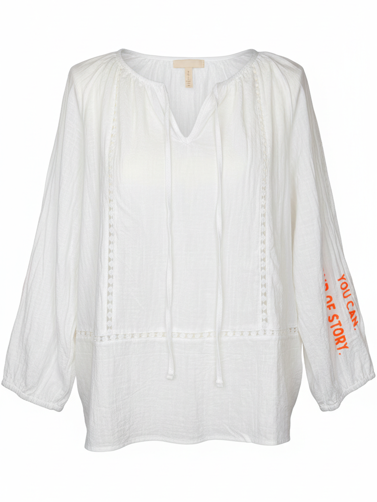 Bluse Lochspitze | weiß, 100% Baumwolle