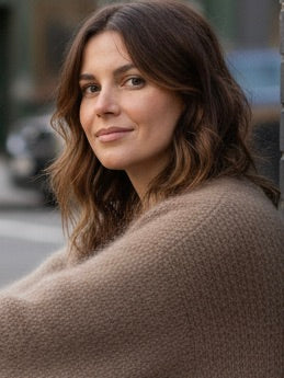 Mohair Oversized Strickjacke Camel