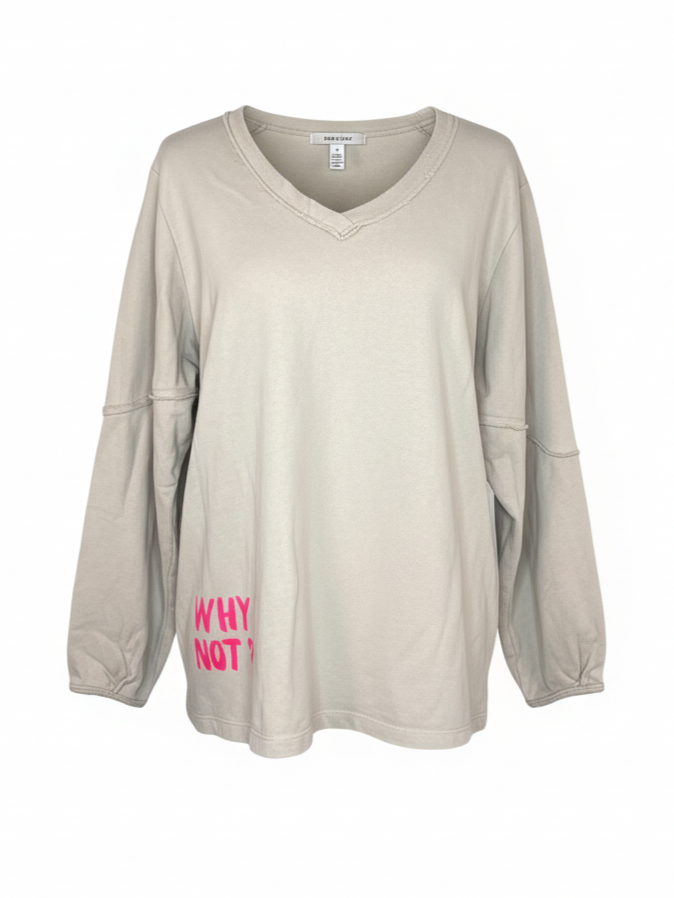 Sweatshirt Peace Print | beige, 100% Baumwolle