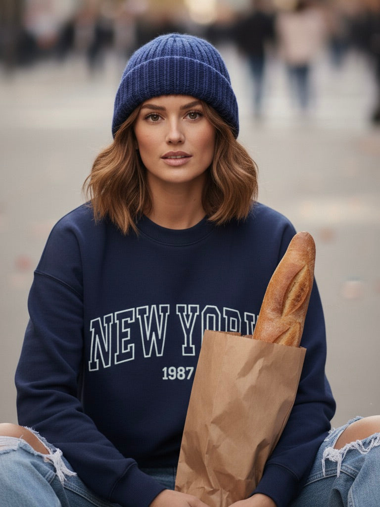 Oversized Sweaty New York blau