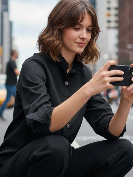 Hemdbluse Adele dunkelbraun