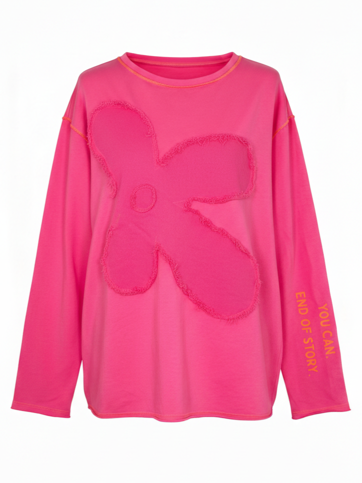 Sweatshirt Blume | pink, 100% Baumwolle