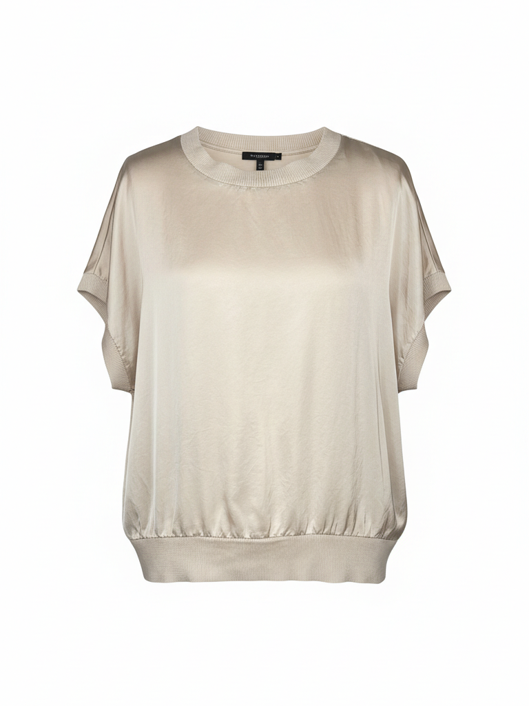 Blusenshirt mit Gummibund | beige, Viskosemischung