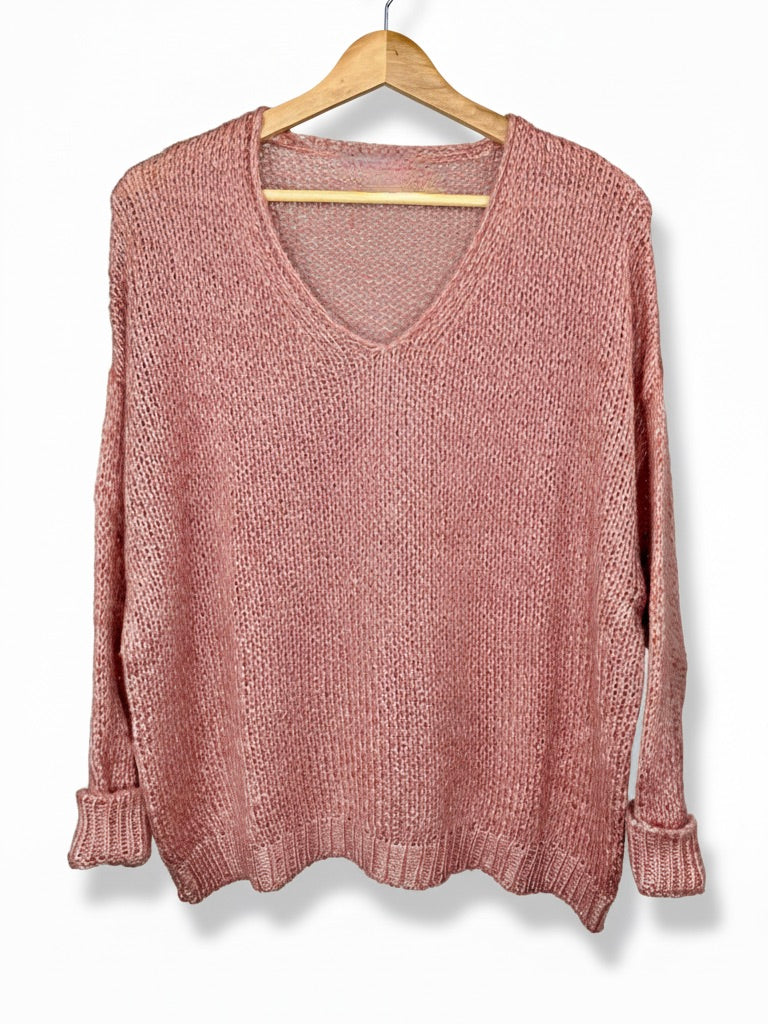 Glitzer Pullover rosa