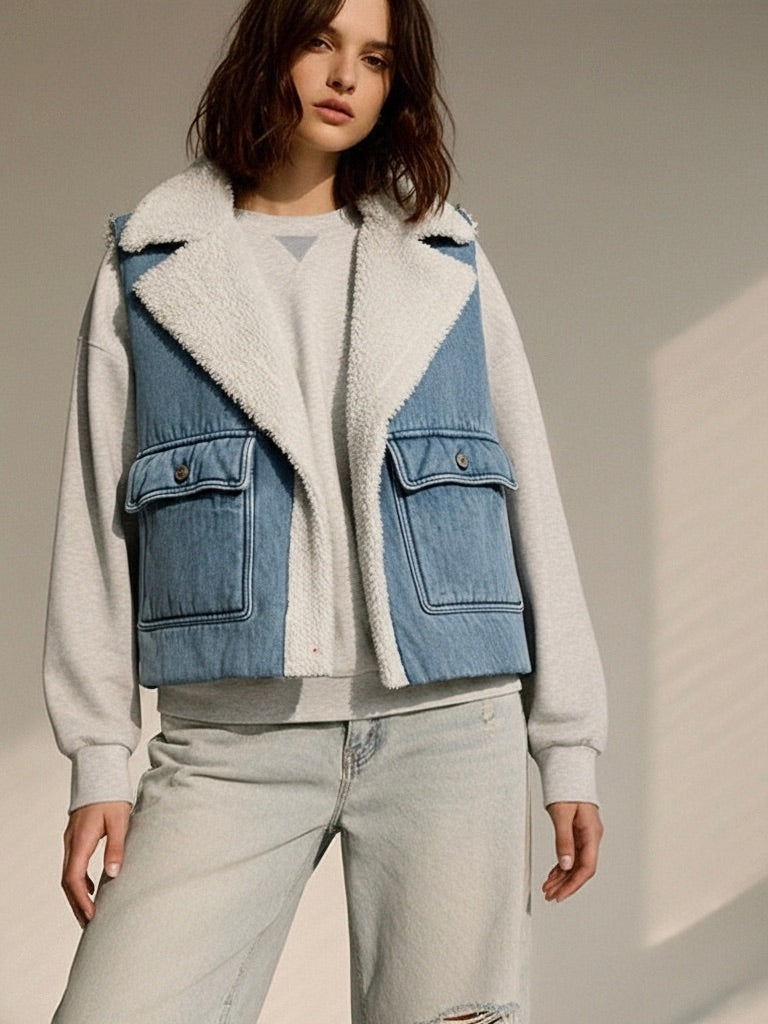 Jeansweste | Wendejacke, Baumwollmischung