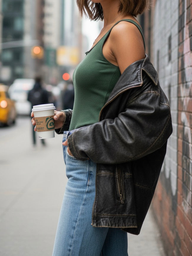 Basic Ripp Top khaki