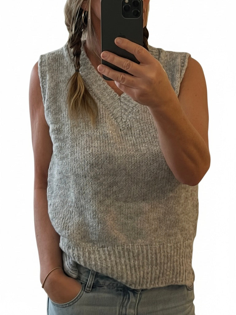 Pullunder | grau, Wollmischung