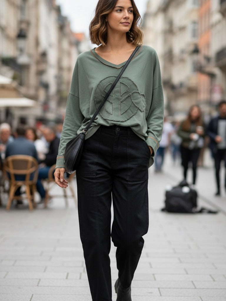 Sweatshirt Peace khaki