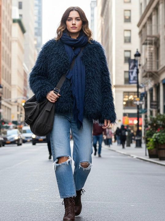 Hippiejacke dunkelblau