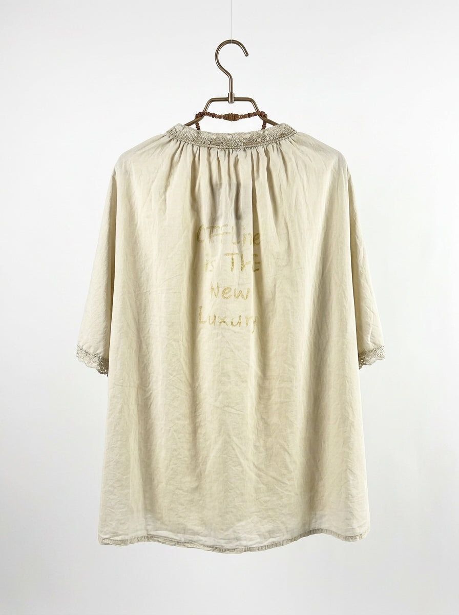 Lockere Bluse | 100% Baumwolle, creme