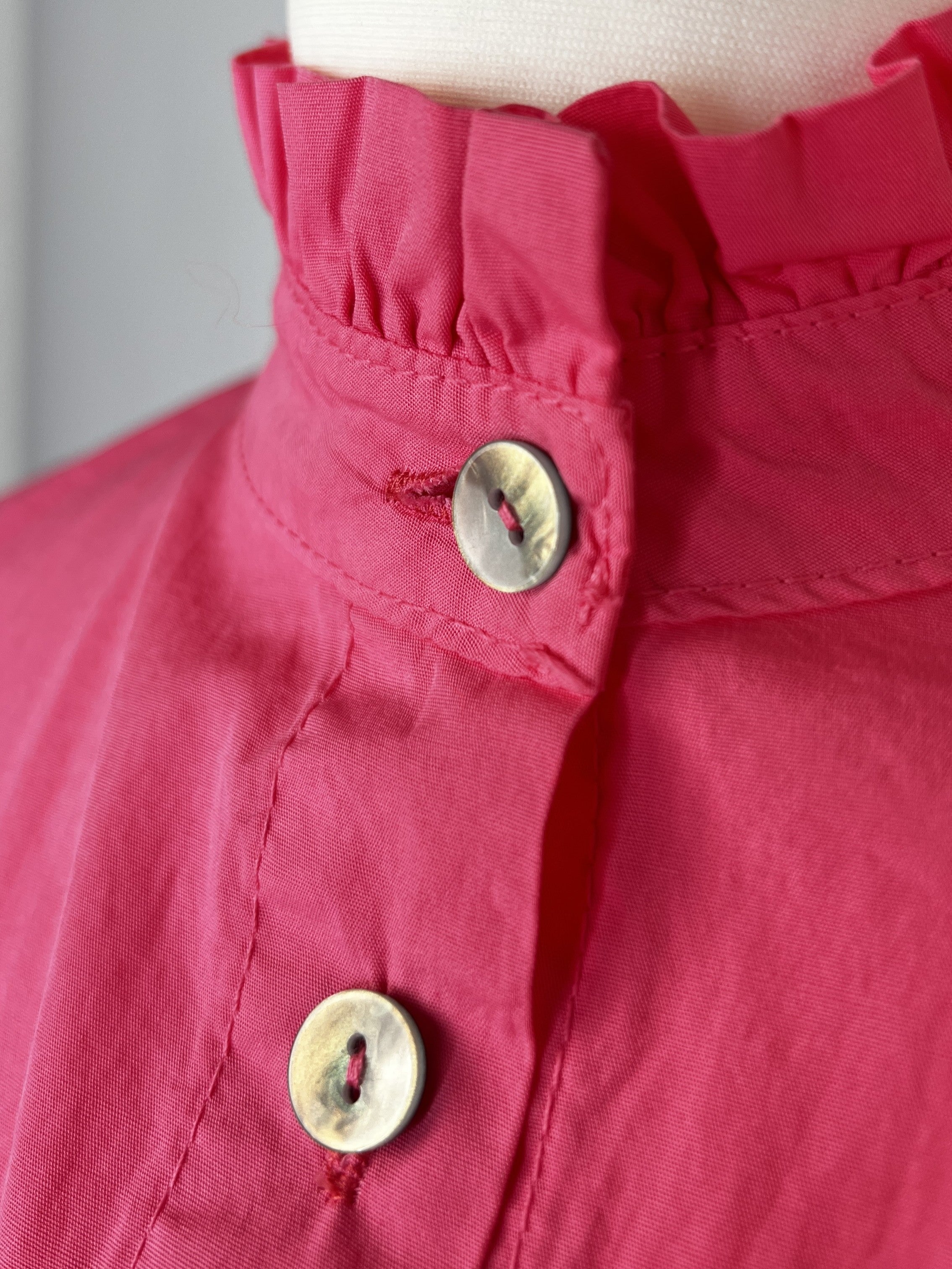 Bluse mit Stehkragen | pink, 100% Baumwolle, Smiley Print