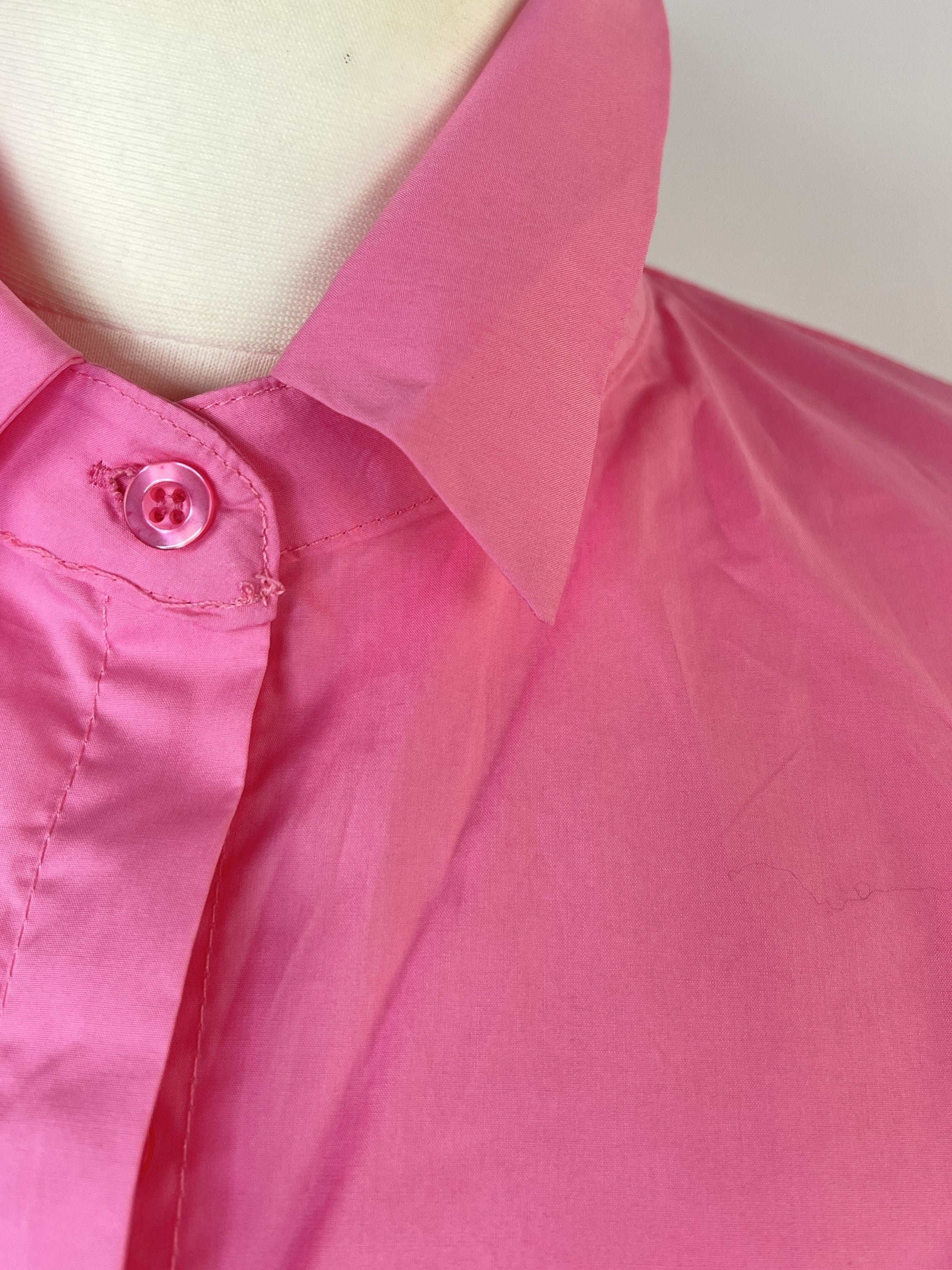 Pinke Bluse | Glitzer Manschetten, 100% Baumwolle