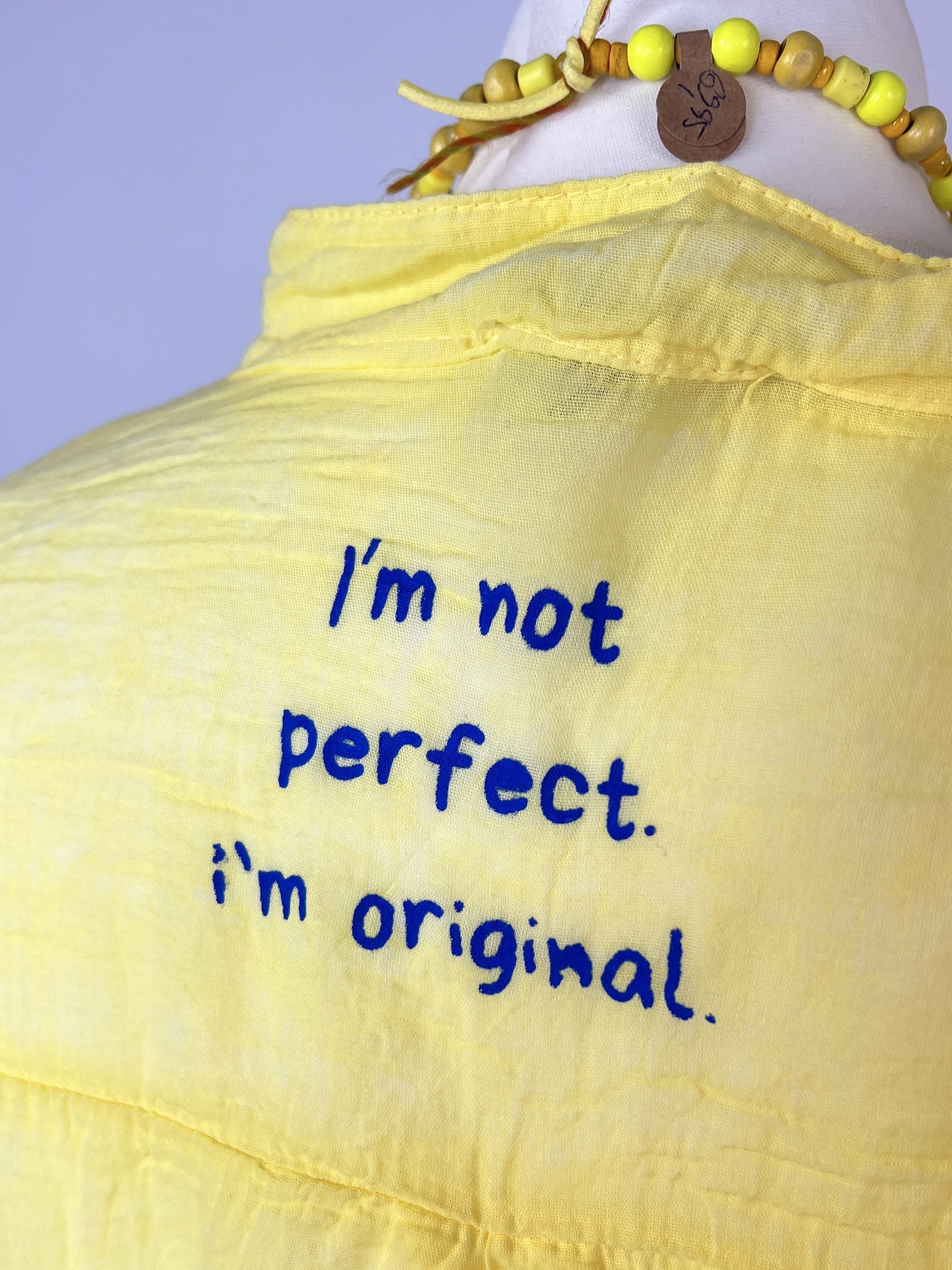 Luftige gelbe Bluse | Knopfleiste, 100% Baumwolle