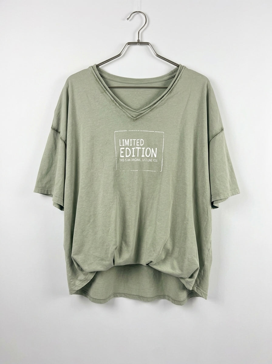 T-Shirt | khaki, 100% Baumwolle