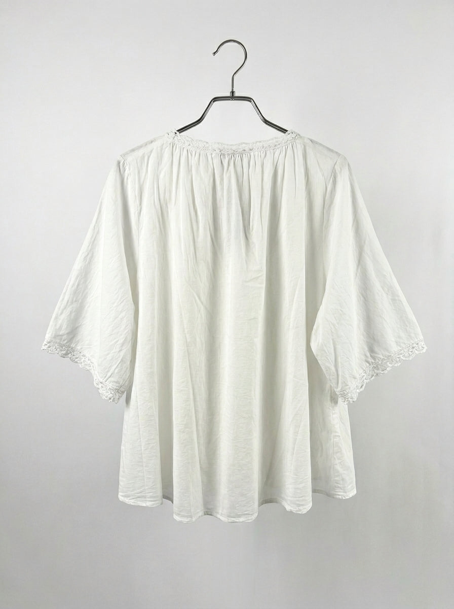 Lockere Bluse | 100% Baumwolle, weiß