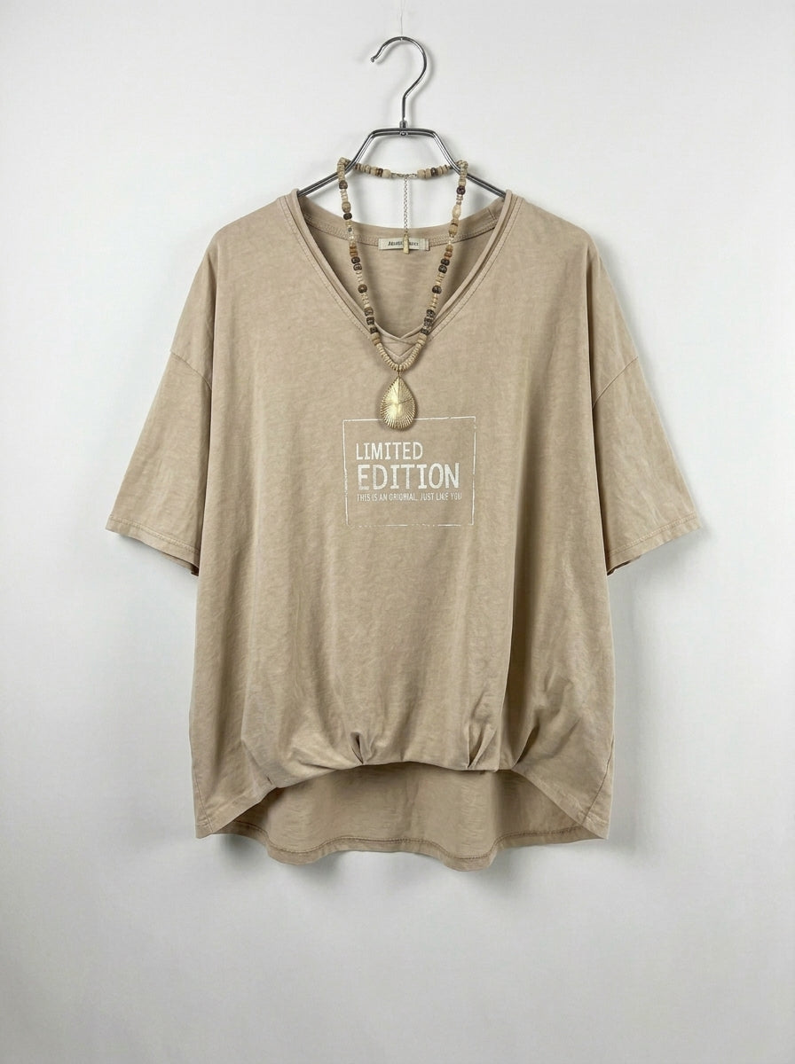 T-Shirt | creme, 100% Baumwolle