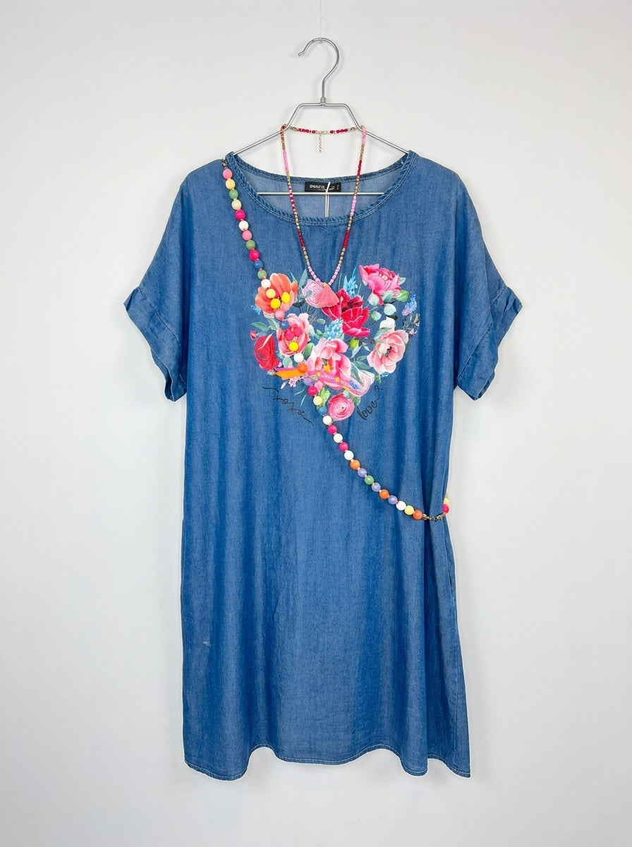 Jeanskleid | 100% Baumwolle, Herz