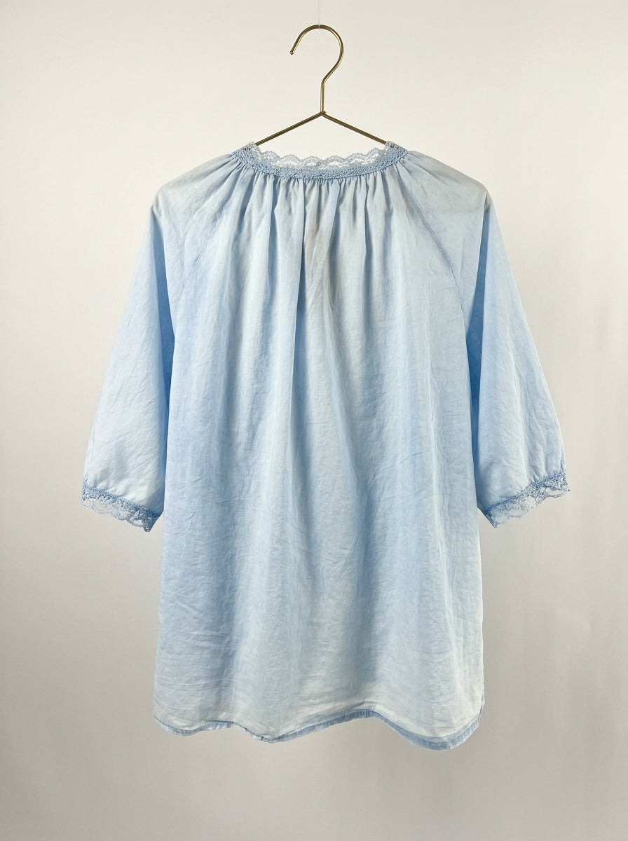 Lockere Bluse | 100% Baumwolle, hellblau