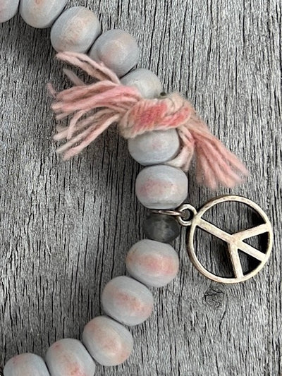 Hippiearmband Cala Moli | Holzperlen grau