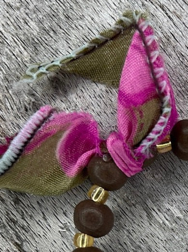 Hippiearmband Cala d´Hort | Holzperlen braun, gold