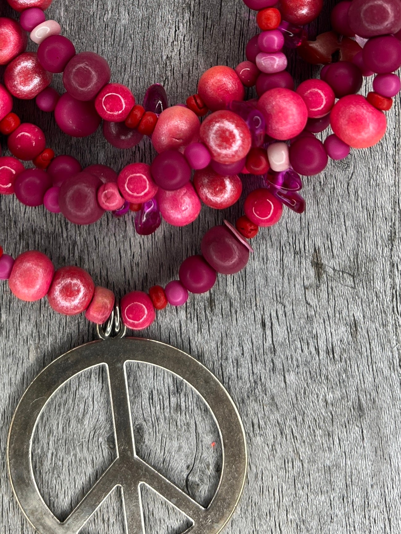 HIPPIEKETTE SAN ANTONIO | Holzperlen pink, rosa